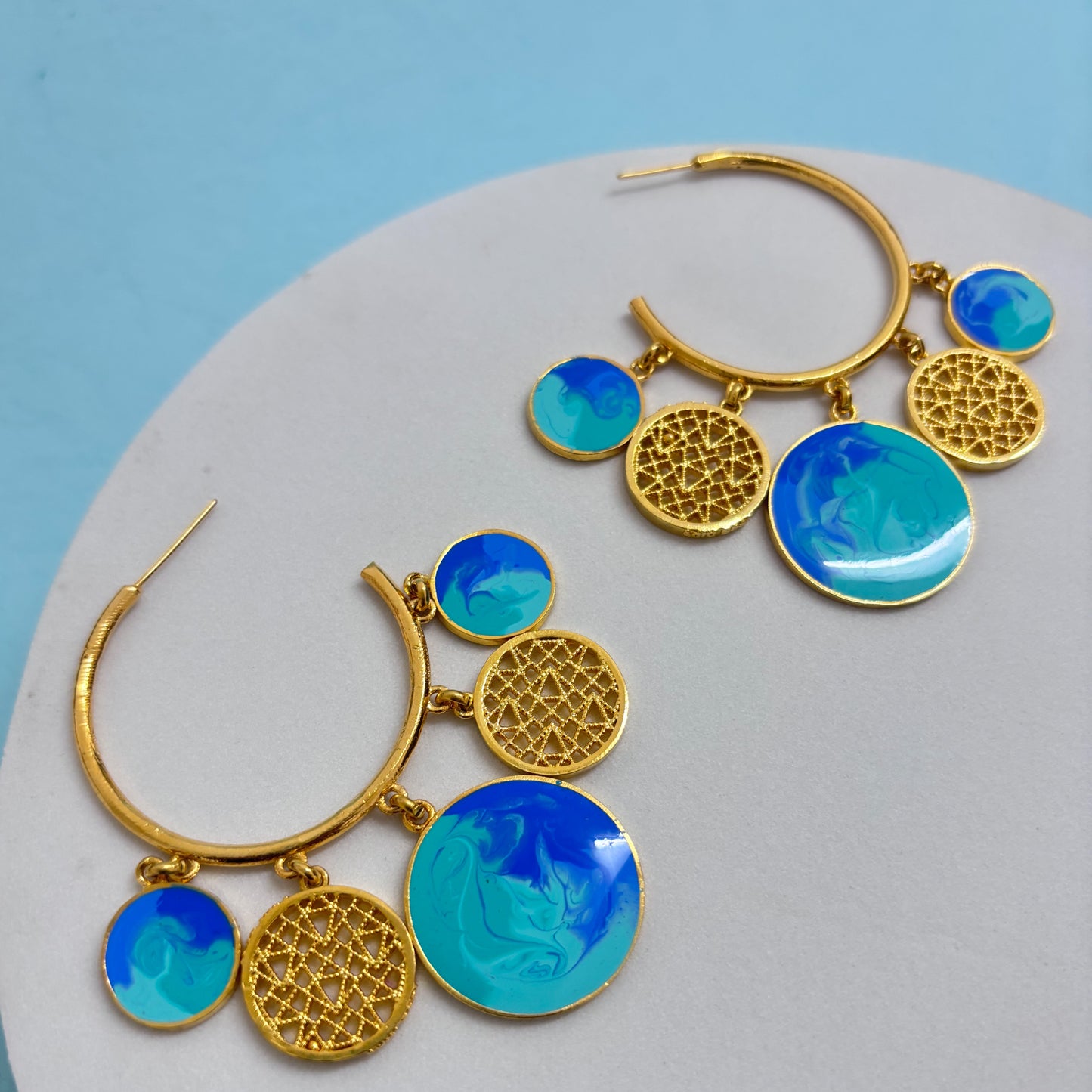 Deco charm hoops