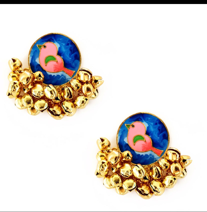 Round Birdie Earrings