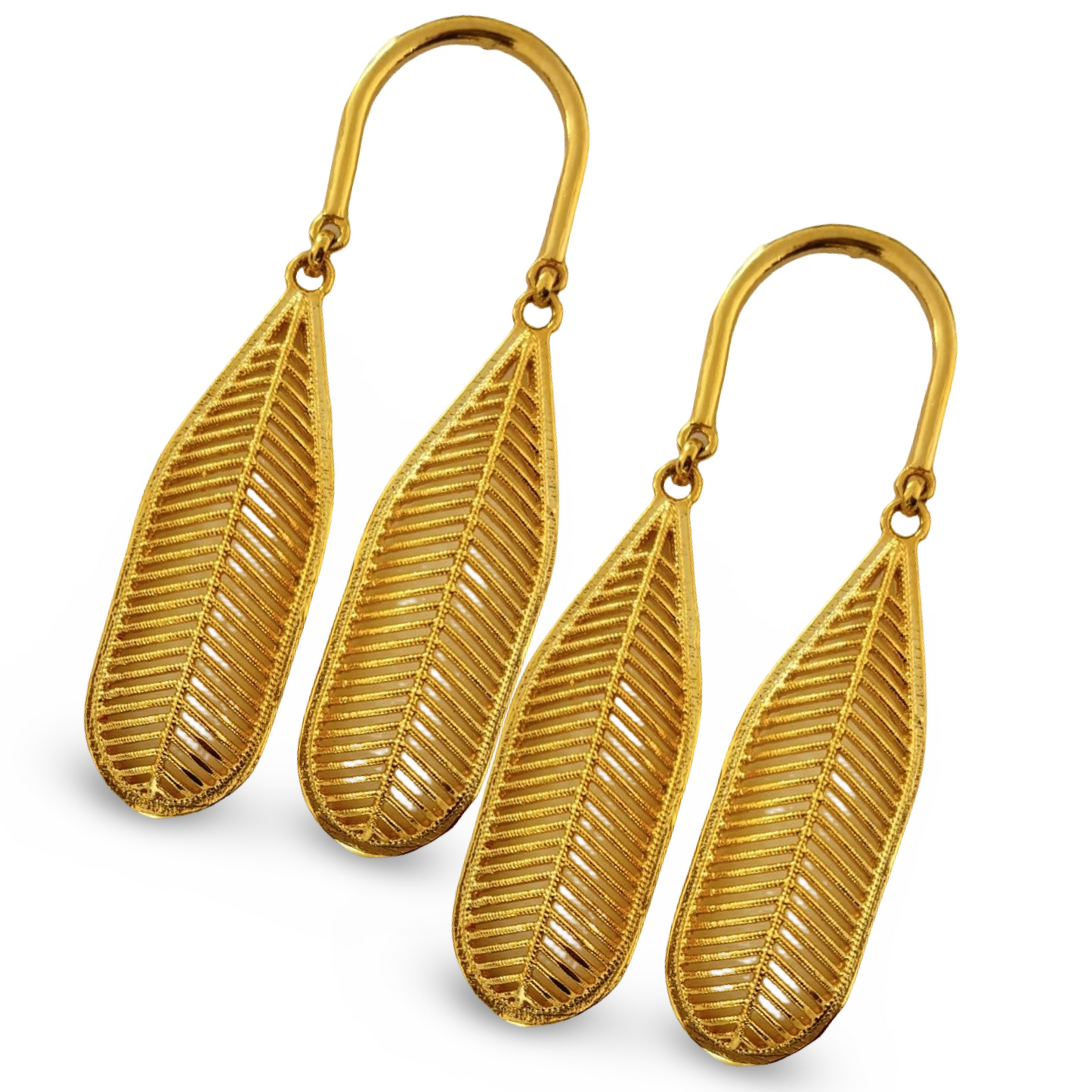 Filigree leaf earrings
