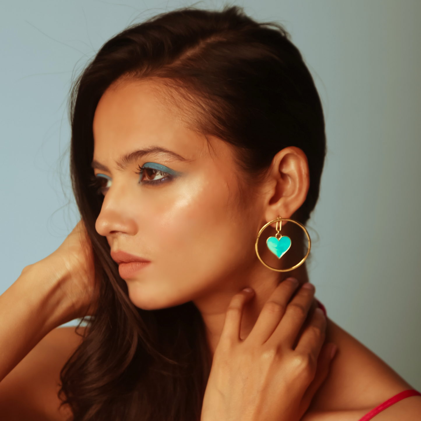 Heart hoop earrings