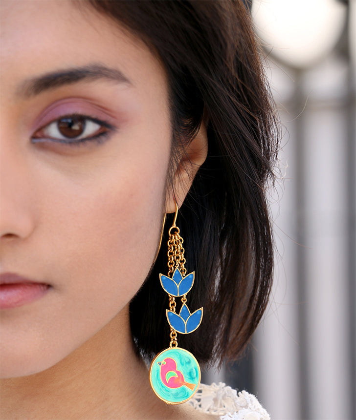 Birds And Flowers Earrings