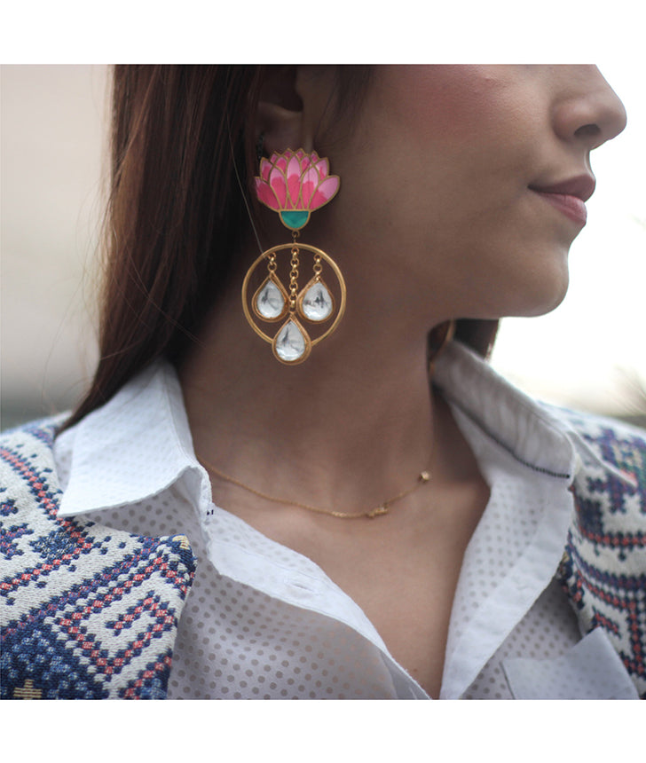 Spring Bloom Jadau Earrings