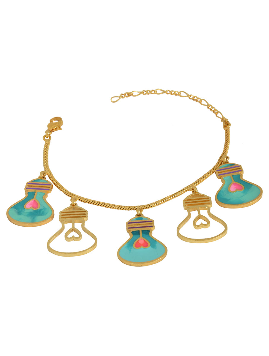 Blue Bulb Charm Bracelet