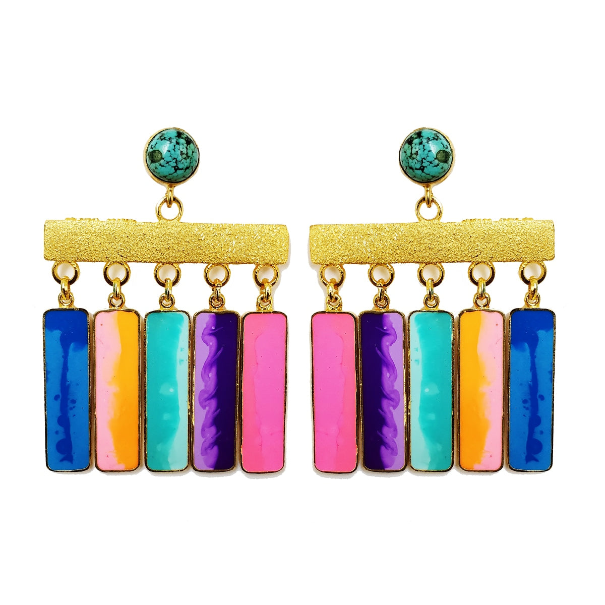 Geometric Fringe Earrings