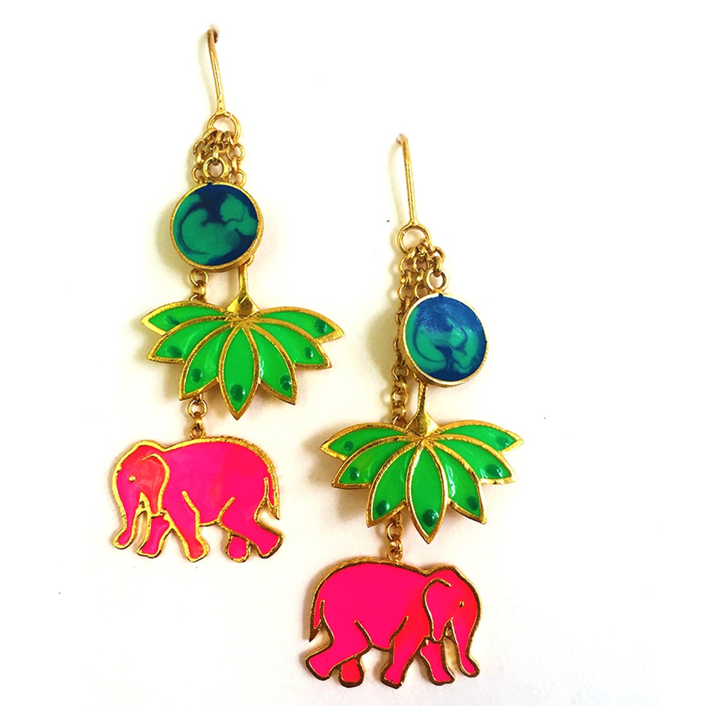 Elephant Lotus Earrings