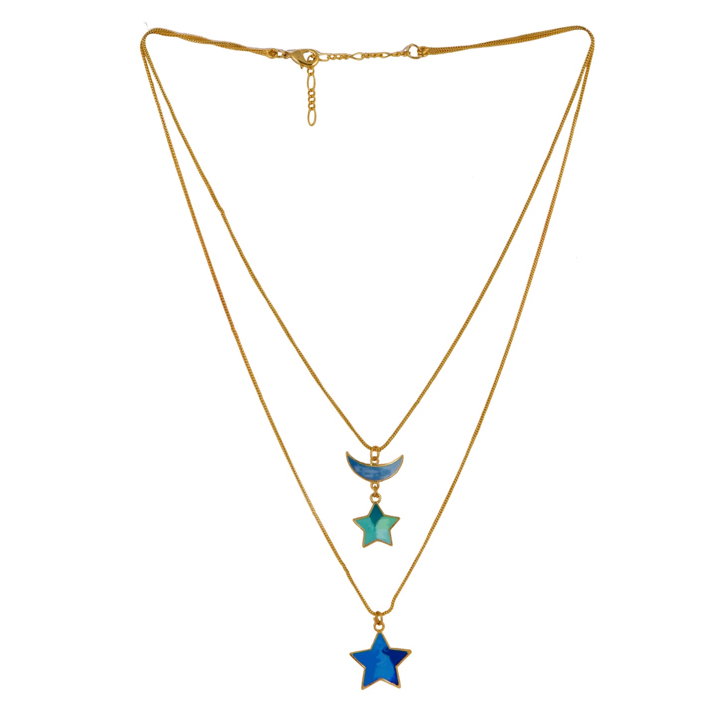 Blue stars multi chain pendant