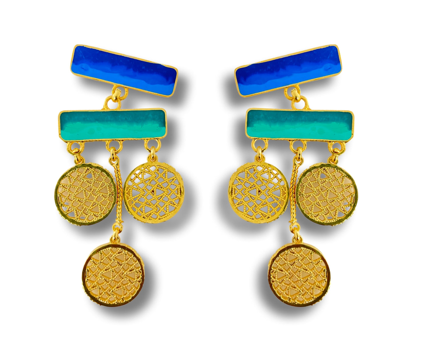 Deco disc earrings