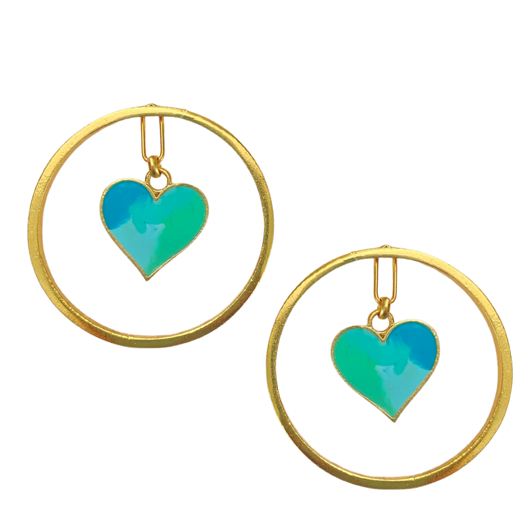 Heart hoop earrings