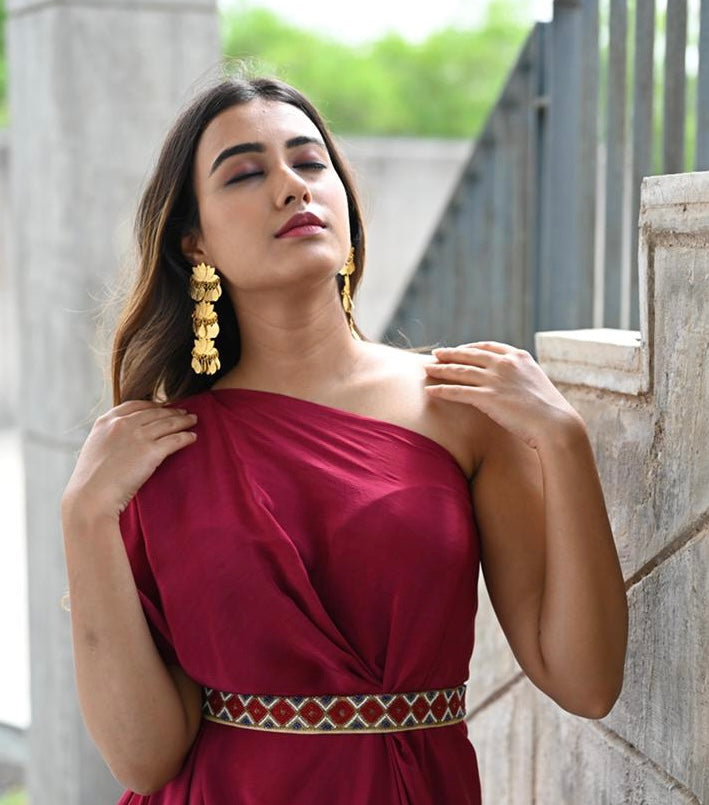 Golden lotus earrings