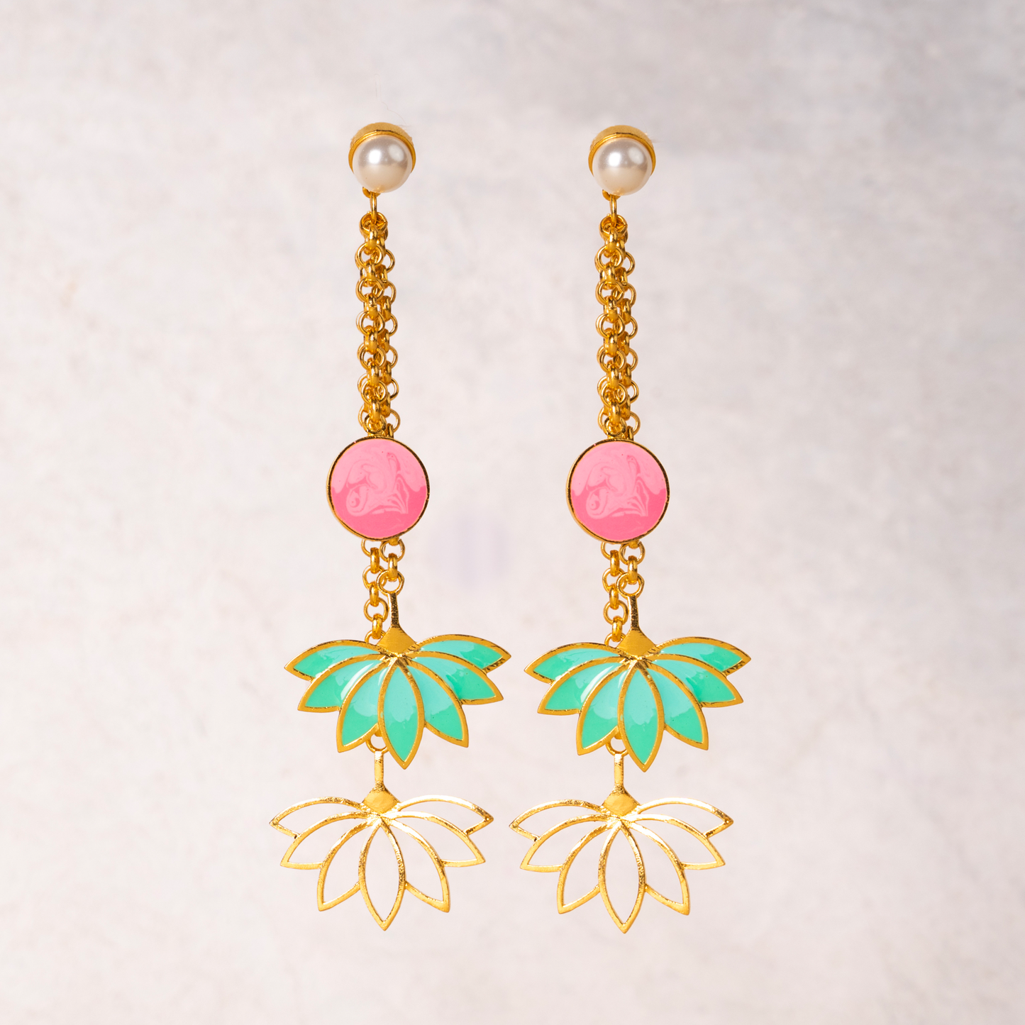 Lotus charm earrings