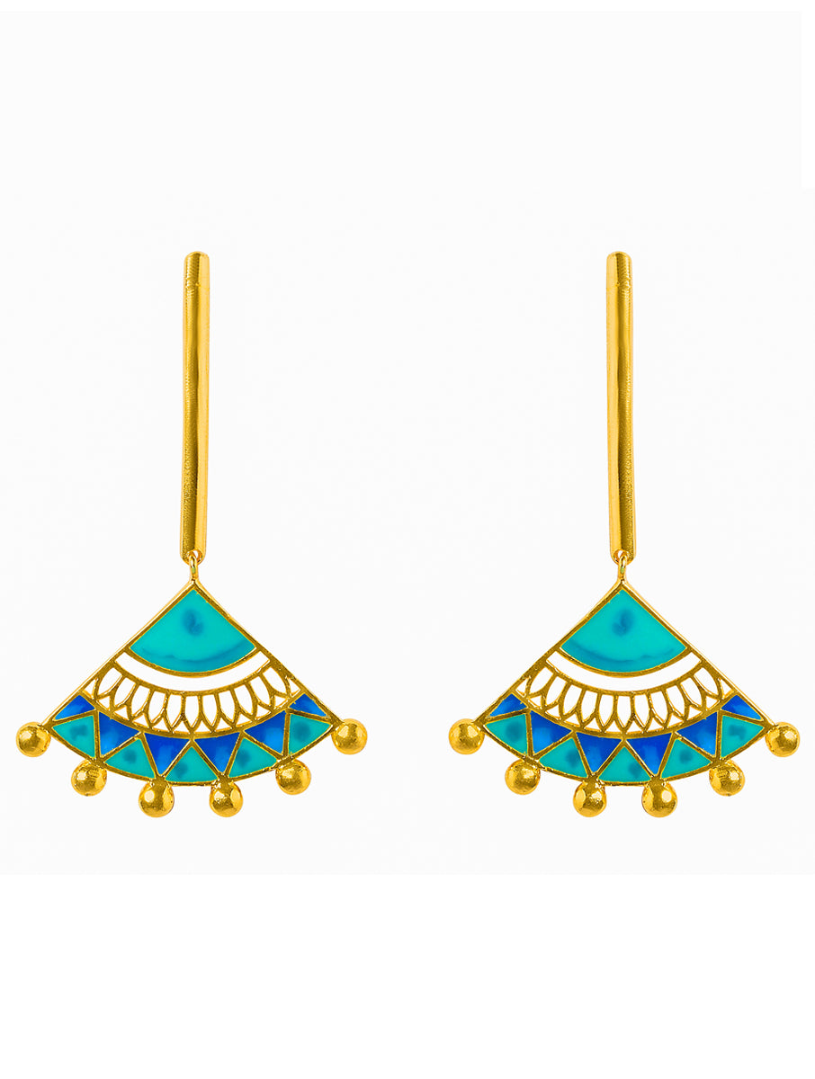 Blue Madhubani Earrings