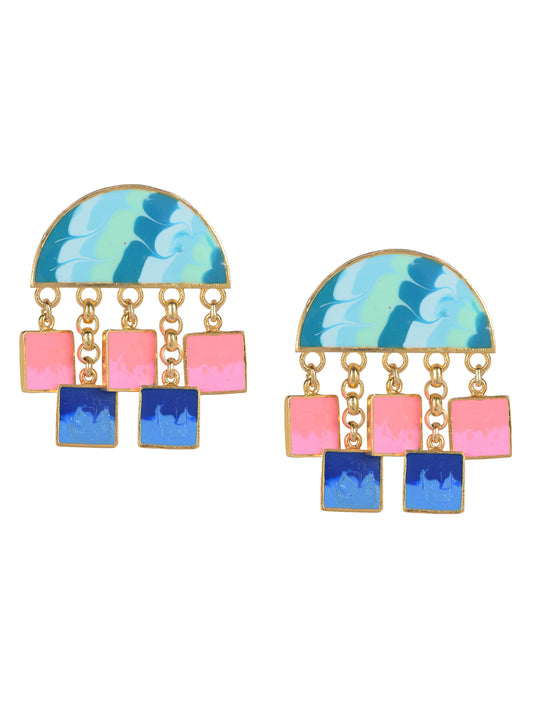 Geometric love earrings