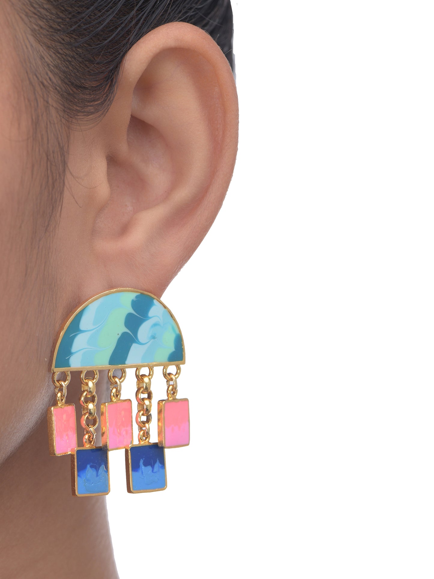Geometric love earrings