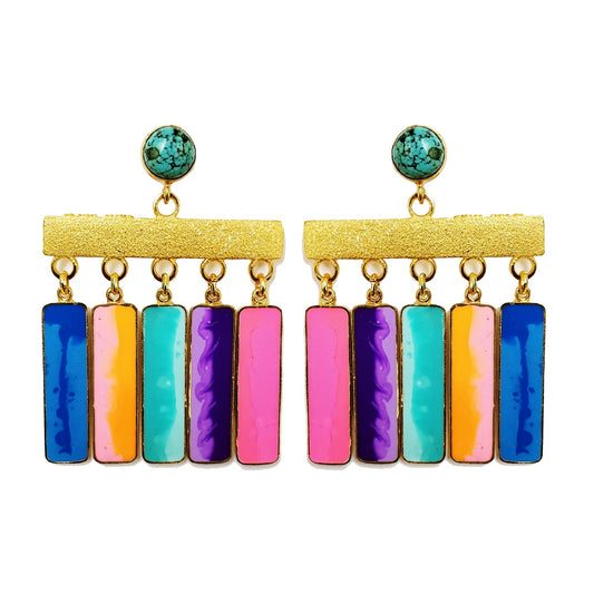 Geometric Fringe Earrings