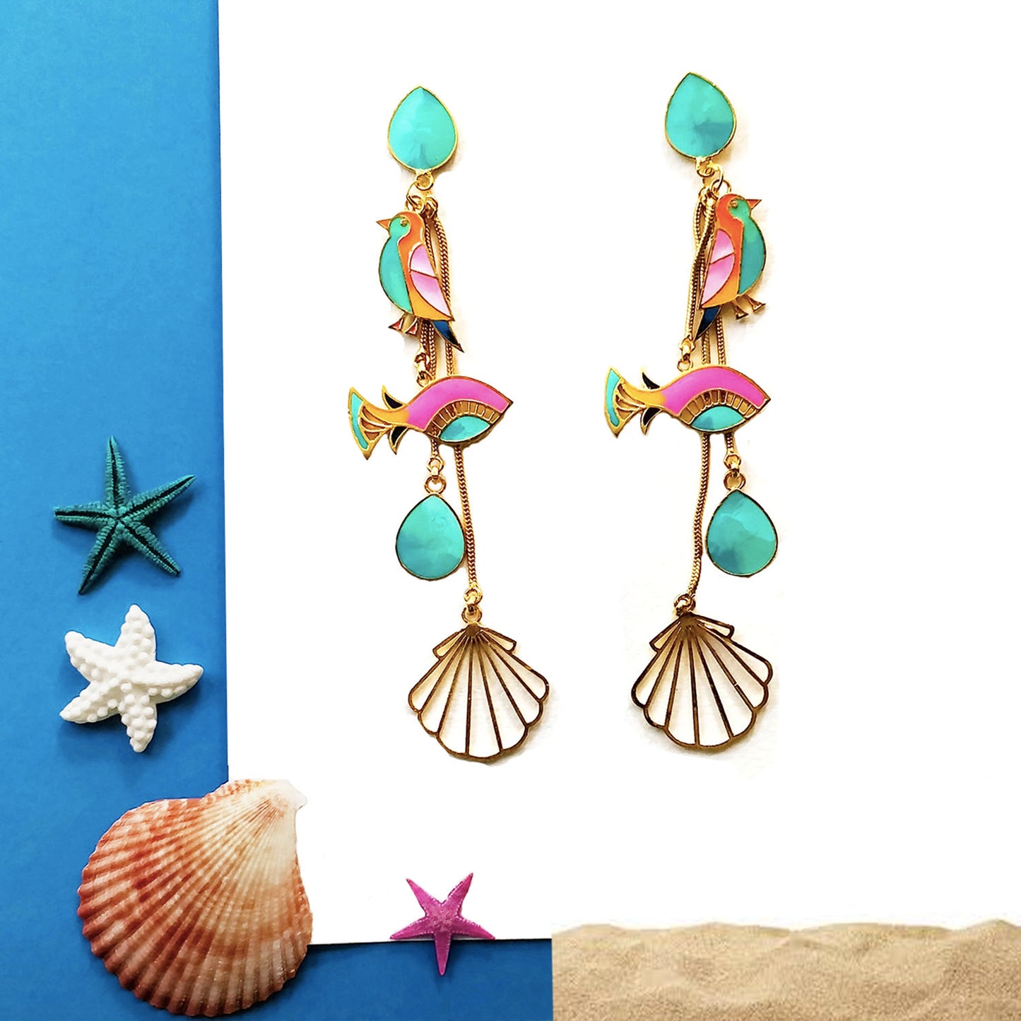 Bird and the fish earrings