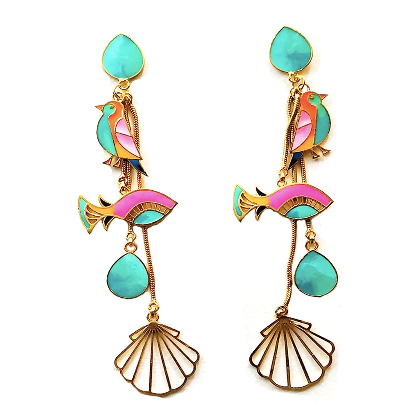 Bird and the fish earrings