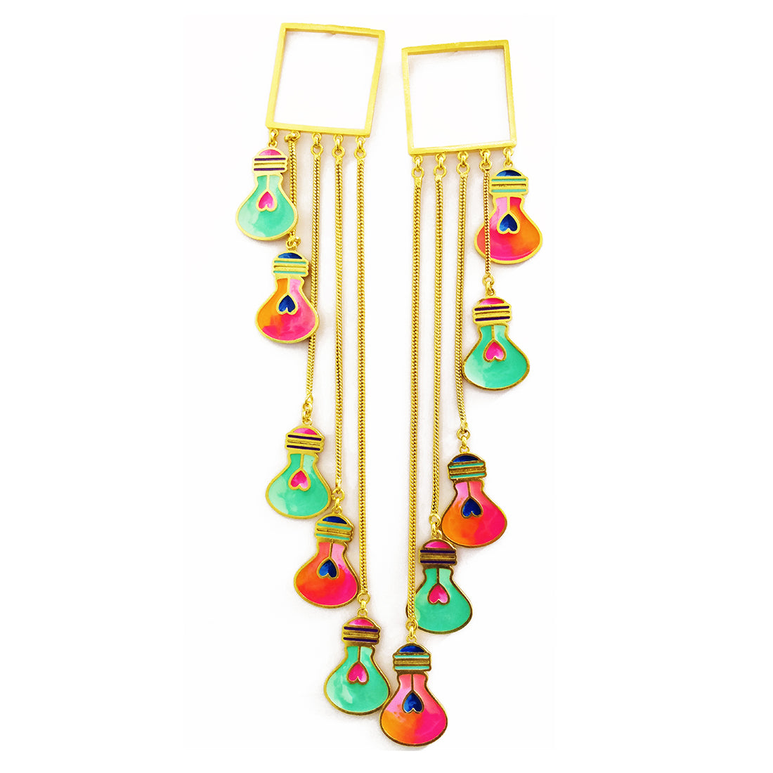 Colourful Bulb Danglers - Earrings