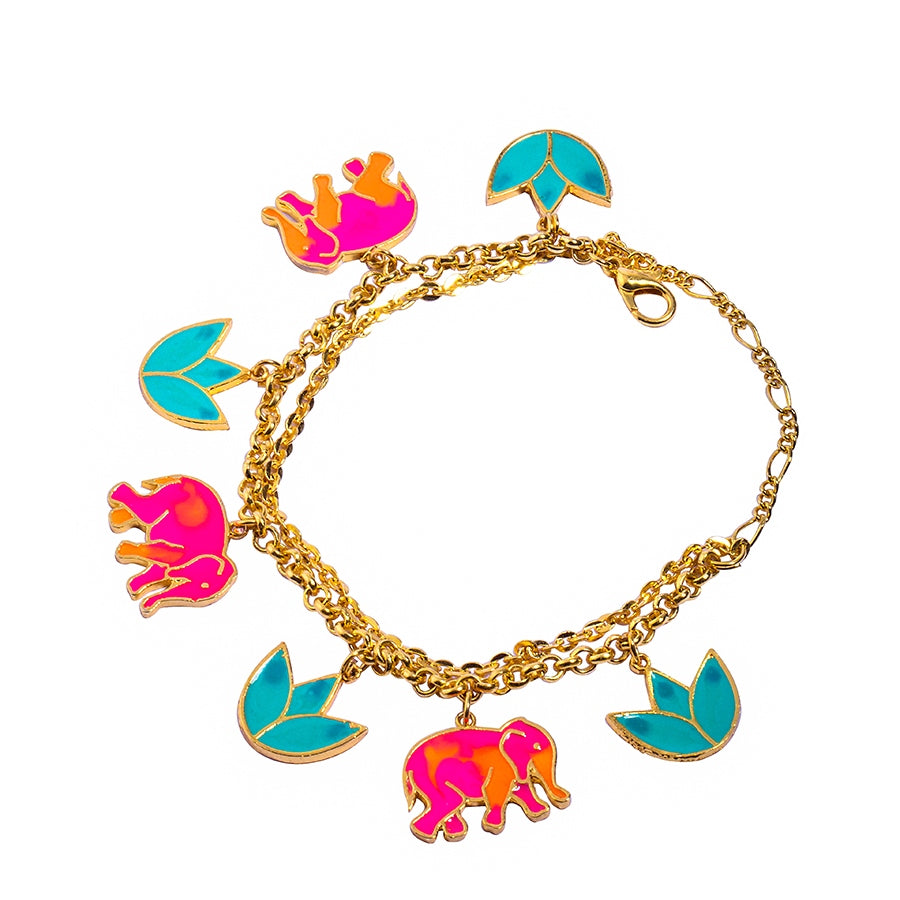 Elephant Lotus Bracelet