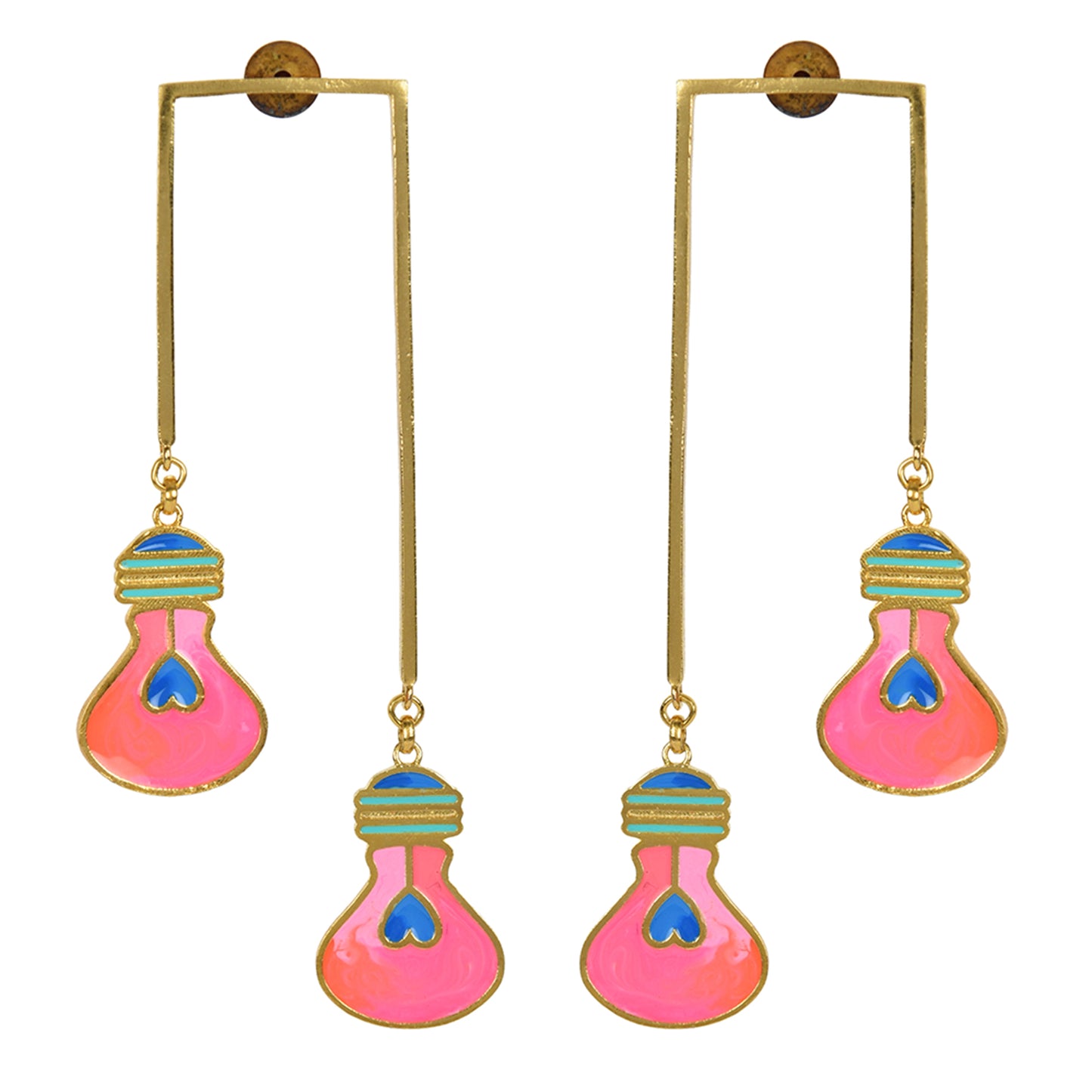 Pink Lamp Post Earrings