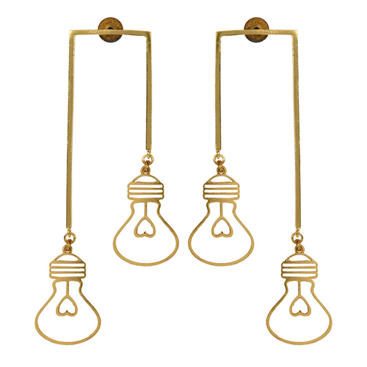 Gold Lamp Post Earrings