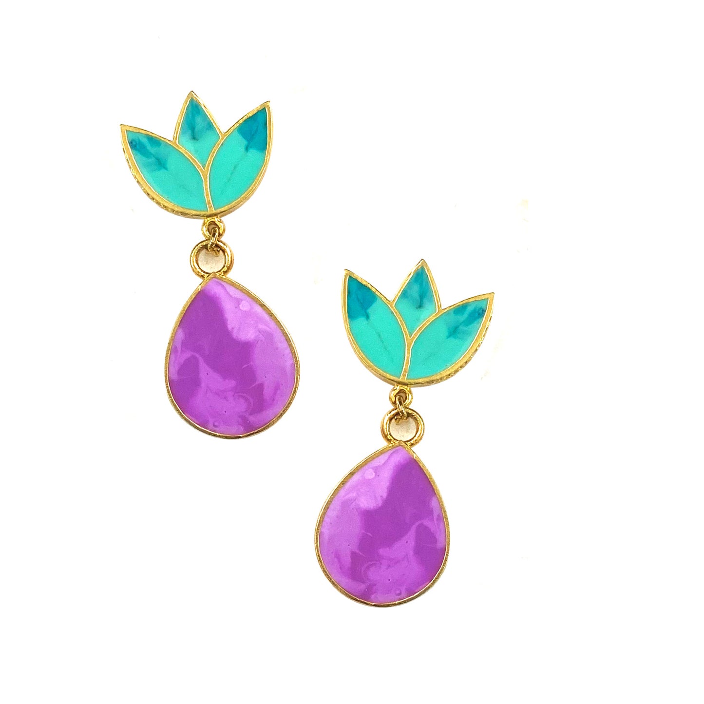 Lotus drop earrings