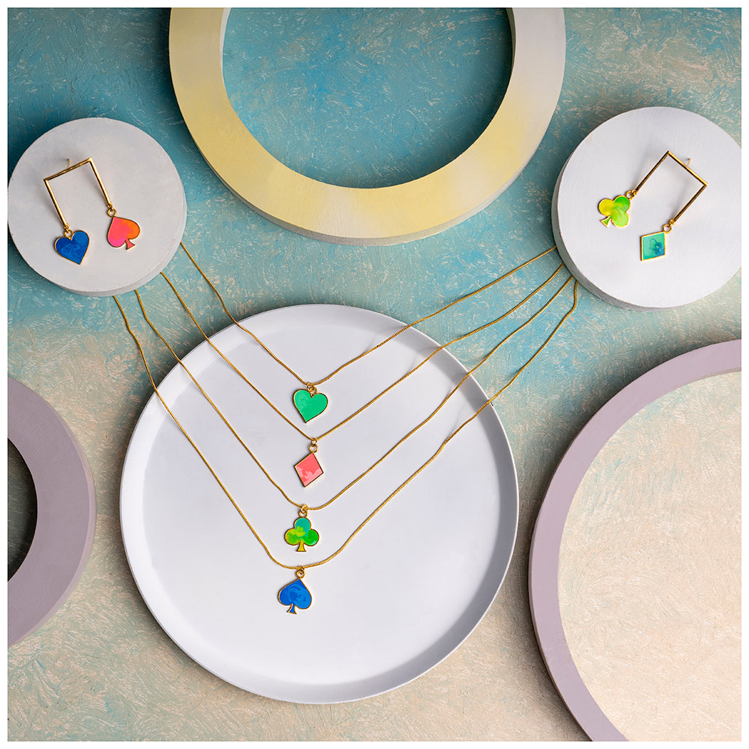 A game of cards- necklace and earrings set