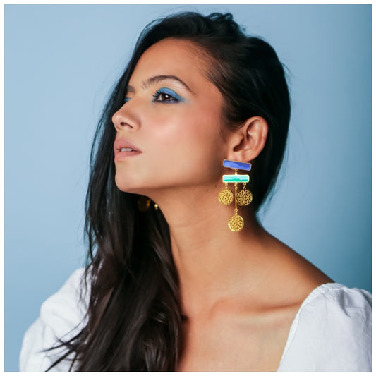 Deco disc earrings