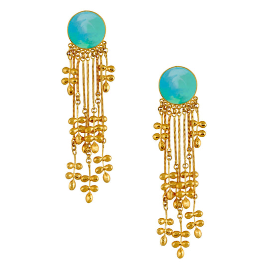 Golden waterfall earrings