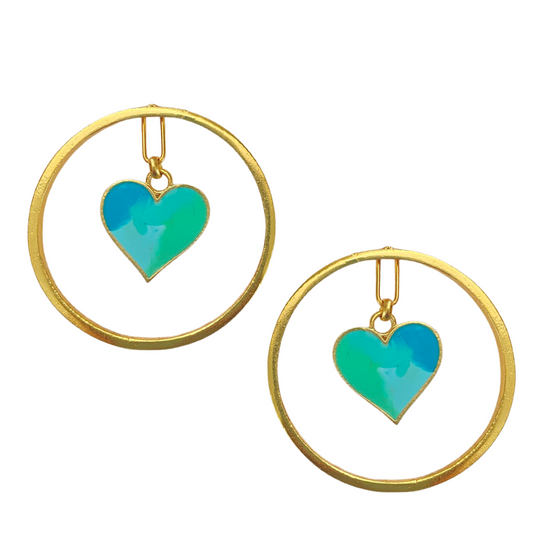 Heart hoop earrings