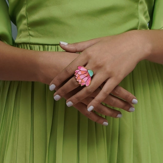 Pink spring bloom ring