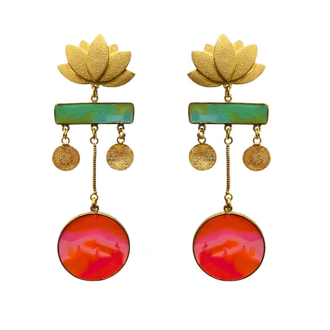 Golden sunset earrings