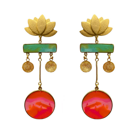 Golden sunset earrings