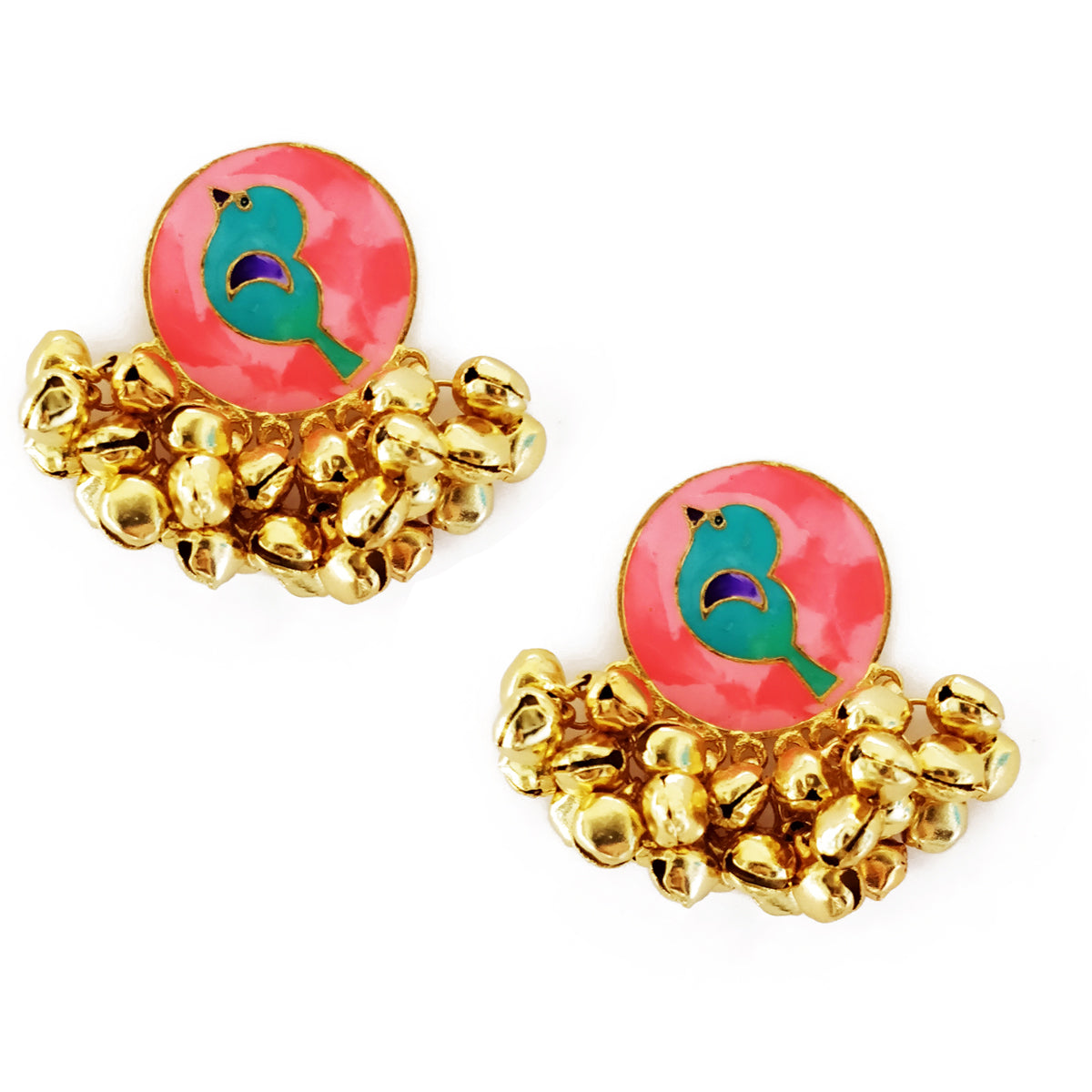 Peach Birdy Earrings